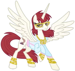 Size: 543x514 | Tagged: safe, artist:tygerbug, artist:zutheskunk traces, derpibooru import, oc, oc:fausticorn, unofficial characters only, alicorn, pony, .svg available, absurd resolution, bling, clothes, female, lauren faust, mare, simple background, solo, svg, swag, transparent background, vector, vector trace