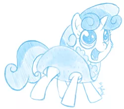 Size: 500x440 | Tagged: artist:kired25, clothes, costume, cute, derpibooru import, diasweetes, food, monochrome, pony as food, pun, safe, sketch, solo, sweetie belle, taco, taco bell, taco belle, taco suit