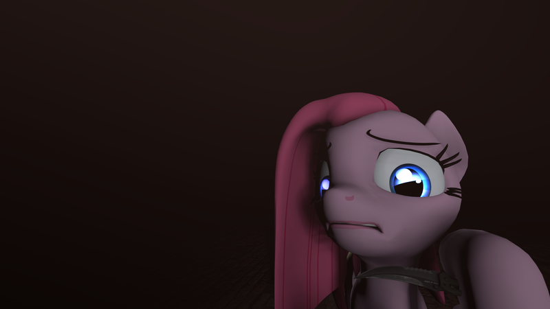 Size: 1920x1080 | Tagged: 3d, artist:star-lightstarbright, derpibooru import, fanfic:cupcakes, knife, pinkamena diane pie, pinkie pie, sad, semi-grimdark, source filmmaker