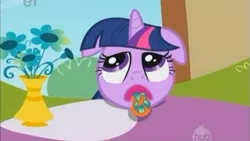 Size: 1408x796 | Tagged: safe, derpibooru import, screencap, twilight sparkle, the ticket master, ahegao, horses doing horse things, open mouth, petals, solo, tongue out, twiman