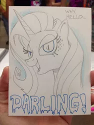 Size: 768x1024 | Tagged: artist:andypriceart, darling, derpibooru import, nightmare rarity, safe, solo, traditional art