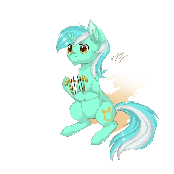 Size: 567x567 | Tagged: artist:nayra-the-wolf, derpibooru import, lyra heartstrings, lyre, safe, solo