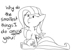 Size: 768x576 | Tagged: safe, artist:artylovr, derpibooru import, fluttershy, monochrome, sitting