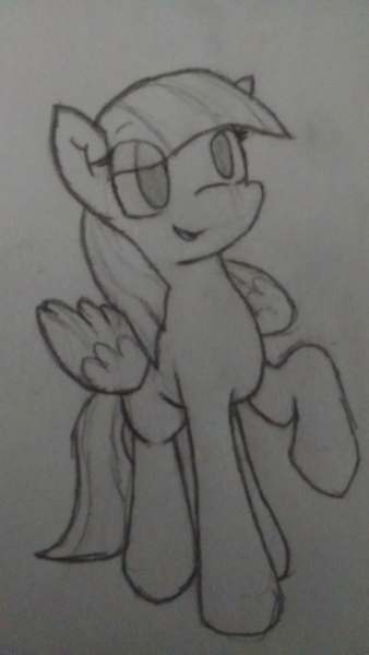 Size: 2432x4320 | Tagged: safe, artist:candel, derpibooru import, blossomforth, pegasus, pony, cute, lineart, monochrome, pencil drawing, solo, traditional art