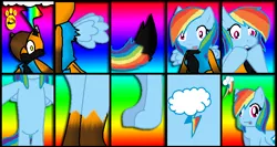 Size: 712x378 | Tagged: anthro, artist:louisagurl, artist:mattmiles, comic, derpibooru import, fox, furry, oc, oc:matthew lightningfox, pegasus, rainbow dash, safe, solo, transformation, transformation sequence, transgender transformation