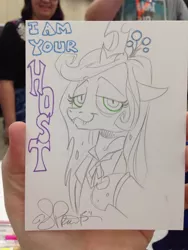 Size: 768x1024 | Tagged: andy price, artist:andypriceart, changeling, classy, derpibooru import, disney, disneyland, drawing, female, haunted mansion, photo, queen chrysalis, safe, sketch, solo, the haunted mansion, traditional art, walt disney world, welcome foolish mortals