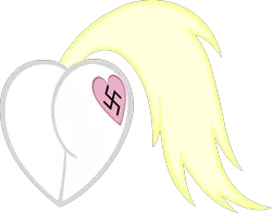 Size: 2176x1702 | Tagged: artist:accu, butt, butt only, derpibooru import, edit, female, heart, nazi, oc, oc:aryanne, pillow, plot, safe, simple background, solo, swastika, tail, transparent background, unofficial characters only, vector