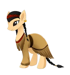 Size: 4253x4500 | Tagged: safe, artist:scarlet-spectrum, derpibooru import, oc, unofficial characters only, earth pony, pony, absurd resolution, bandana, clothes, earring, female, mare, native american, piercing, simple background, solo, squaw, transparent background