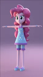 Size: 443x788 | Tagged: safe, artist:3d thread, artist:creatorofpony, derpibooru import, pinkie pie, equestria girls, /mlp/, 3d, 3d model, blender, bracelet, clothes, pajamas, slippers, solo, t pose, wip