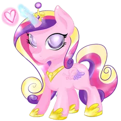 Size: 1000x1000 | Tagged: artist:elimicho, chibi, derpibooru import, heart, magic, princess cadance, safe, simple background, solo, transparent background