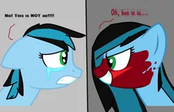 Size: 1376x888 | Tagged: artist:ask edmund dashie, blood, derpibooru import, oc, oc:bluepi, semi-grimdark, text, unofficial characters only