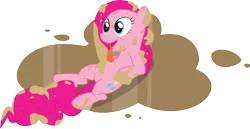 Size: 3968x2049 | Tagged: safe, artist:civwub, derpibooru import, pinkie pie, the return of harmony, chocolate, chocolate milk, chocolate rain, simple background, solo, tongue out, transparent background, vector
