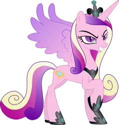 Size: 1034x1084 | Tagged: artist:kaylathehedgehog, corrupted, derpibooru import, overlord, princess cadance, safe, simple background, solo, svg, .svg available, transparent background, vector