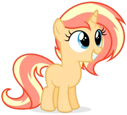 Size: 651x594 | Tagged: artist:ezidze, artist:shizow, cute, derpibooru import, female, filly, grin, magical lesbian spawn, oc, oc:sunglow, offspring, parent:fluttershy, parents:sunshyne, parent:sunset shimmer, safe, simple background, smiling, solo, squee, transparent background, unofficial characters only, vector, younger