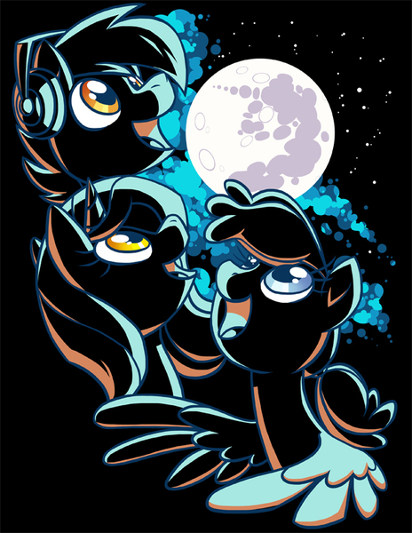 Size: 600x776 | Tagged: artist:lanmana, bronycon, bronycon 2015, bronycon mascots, clothes, derpibooru import, hoofevent, lighting, mare in the moon, moon, oc, oc:blank canvas, oc:hoof beatz, oc:mane event, parody, safe, shirt, shirt design, three wolf moon, unofficial characters only