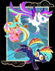 Size: 600x776 | Tagged: artist:lanmana, bronycon, bronycon mascots, derpibooru import, hoofevent, oc, oc:blank canvas, oc:hoof beatz, oc:mane event, poster, rainbow power, rainbow power-ified, safe, unofficial characters only