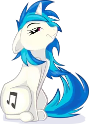 Size: 925x1294 | Tagged: artist:ostichristian, derpibooru import, safe, sitting, solo, vinyl scratch