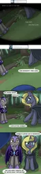 Size: 1100x4591 | Tagged: safe, artist:theparagon, derpibooru import, princess luna, oc, oc:moonshroud, bat pony, pony, hunted luna, cloak, clothes, colored pupils, comic, night guard, offscreen character, pov, tumblr