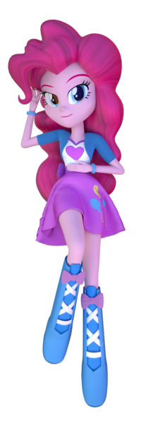 Size: 1417x4251 | Tagged: safe, artist:3d thread, artist:creatorofpony, derpibooru import, pinkie pie, equestria girls, /mlp/, 3d, 3d model, balloon, bedroom eyes, blender, body pillow, body pillow design, boots, bracelet, clothes, high heel boots, high res, jewelry, looking at you, on back, raised leg, simple background, skirt, solo, transparent background