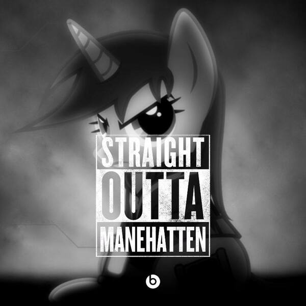 Size: 846x846 | Tagged: safe, derpibooru import, oc, oc:littlepip, unofficial characters only, pony, unicorn, fallout equestria, fanfic, black and white, clothes, fanfic art, female, grayscale, mare, meme, monochrome, nwa, pipbuck, solo, straight outta, straight outta compton, vault suit