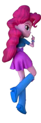 Size: 1417x4251 | Tagged: safe, artist:3d thread, artist:creatorofpony, derpibooru import, pinkie pie, equestria girls, /mlp/, 3d, 3d model, blender, body pillow, body pillow design, boots, bracelet, clothes, high heel boots, high res, jewelry, looking at you, prone, raised leg, simple background, skirt, solo, transparent background