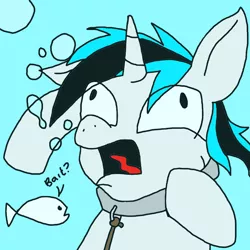 Size: 1000x1000 | Tagged: artist needed, semi-grimdark, derpibooru import, oc, oc:snowball, unofficial characters only, pony, unicorn, asphyxiation, bubble, drowning, imminent death, underwater