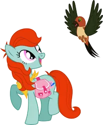 Size: 2290x2762 | Tagged: safe, artist:kaylathehedgehog, derpibooru import, bright eyes, bird, my little pony tales, g1, g1 to g4, generation leap, green-winged songbird, saddle bag