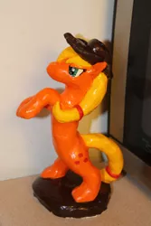 Size: 2848x4272 | Tagged: applejack, artist:holyhell111, craft, derpibooru import, figurine, rearing, safe, sculpture, solo