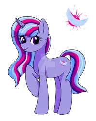 Size: 1024x1293 | Tagged: dead source, safe, artist:evkzombie, derpibooru import, oc, oc:aurora moon-light, unofficial characters only, pony, unicorn, cutie mark, deviantart watermark, magical lesbian spawn, obtrusive watermark, offspring, parent:trixie, parent:twilight sparkle, parents:twixie, solo, watermark