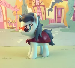 Size: 787x711 | Tagged: safe, artist:krowzivitch, derpibooru import, oc, oc:aquaria lance, unofficial characters only, pony, unicorn, cape, clothes, cocky, craft, female, figure, figurine, filly, sculpture, solo, sunglasses
