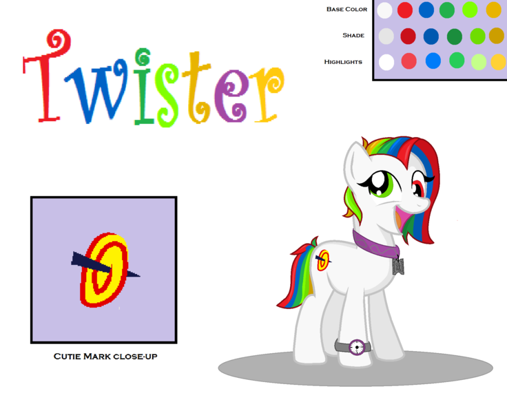 Size: 1944x1584 | Tagged: safe, artist:deltafairy, derpibooru import, oc, oc:twister, unofficial characters only, earth pony, pony, female, heterochromia, multicolored hair, reference sheet, solo