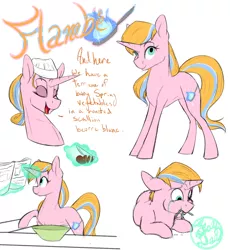 Size: 2000x2172 | Tagged: artist:farewelldecency, derpibooru import, eating, male to female, oc, oc:flambé, offspring, parent:flash sentry, parents:flashlight, parents:flashlightshimmer, parent:sunset shimmer, parent:twilight sparkle, reference sheet, safe, transgender, unofficial characters only