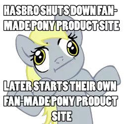 Size: 945x945 | Tagged: safe, derpibooru import, derpy hooves, pegasus, pony, :i, female, hasbro, image macro, mare, meme, shrug, shrugpony, solo