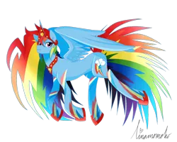 Size: 1280x1024 | Tagged: safe, artist:linamomoko, derpibooru import, rainbow dash, alicorn, pony, alicornified, race swap, rainbowcorn, simple background, solo, transparent background