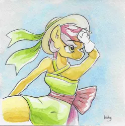 Size: 800x805 | Tagged: anthro, artist:flowbish, artist:pashoo, collaboration, derpibooru import, roseluck, safe, solo, traditional art, watercolor painting