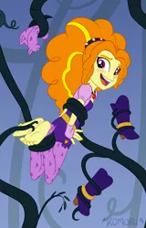Size: 480x750 | Tagged: suggestive, artist:chaoskomori, derpibooru import, adagio dazzle, equestria girls, barefoot, blushing, boots, clothes, erotic tickling, feet, female, fetish, fingerless gloves, foot fetish, gloves, high heel boots, laughing, leggings, open mouth, soles, solo, solo female, stockings, thigh highs, tickle fetish, tickle torture, tickling, toes, vine