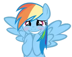 Size: 900x720 | Tagged: safe, artist:flutterbases, derpibooru import, rainbow dash, blushing, cute, dashabetes, grin, simple background, smiling, solo, spread wings, squee, svg, transparent background, vector