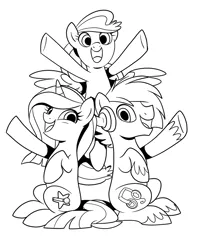 Size: 1023x1289 | Tagged: artist:nanook123, bronycon, bronycon 2015, bronycon mascots, coloring book, coloring page, cute, derpibooru import, hoofevent, monochrome, oc, oc:blank canvas, oc:hoof beatz, oc:mane event, safe, unofficial characters only