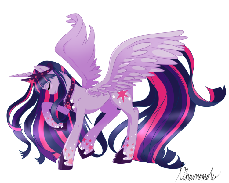 Size: 1280x1024 | Tagged: safe, artist:linamomoko, derpibooru import, twilight sparkle, twilight sparkle (alicorn), alicorn, pony, female, mare, rainbow power, simple background, solo, transparent background