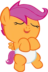 Size: 1079x1614 | Tagged: safe, artist:megarainbowdash2000, derpibooru import, scootaloo, pony, baby, baby pony, baby scootaloo, diaper, foal, solo