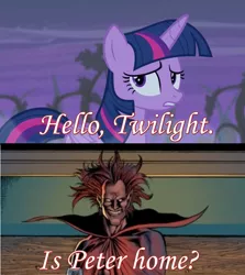 Size: 713x800 | Tagged: safe, derpibooru import, edit, twilight sparkle, twilight sparkle (alicorn), alicorn, pony, crossover, exploitable meme, implied shipping, marvel comics, meme, mephisto, one more day, photoshop, spiders and magic: rise of spider-mane, spidertwi, this will end in tears, waifu thief