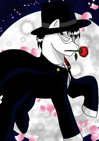 Size: 1024x1450 | Tagged: artist:masqueradeofthenight, derpibooru import, ponified, safe, sailor moon, solo, tuxedo mask