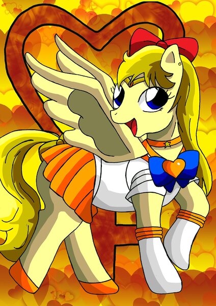 Size: 1024x1450 | Tagged: aino minako, artist:masqueradeofthenight, derpibooru import, mina aino, ponified, safe, sailor moon, sailor venus, solo