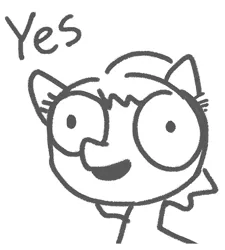 Size: 565x628 | Tagged: safe, artist:brownie bun, artist:tjpones, derpibooru import, oc, oc:brownie bun, unofficial characters only, pony, ambiguous gender, i like where this is going, monochrome, quality, reaction image, solo, stick pony, stylistic suck, yes