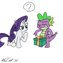 Size: 936x936 | Tagged: suggestive, artist:no-ink, derpibooru import, rarity, spike, dick in a box, female, male, present, shipping, simple background, sparity, straight, the lonely island, transparent background