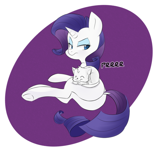 Size: 1200x1148 | Tagged: artist:hidden-cat, cat, derpibooru import, dock, plot, purring, rarity, safe, scowl, simple background, sleeping, transparent background, underhoof