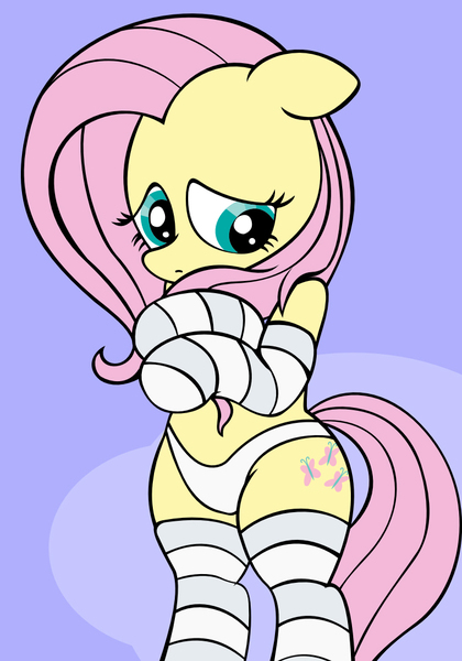 Size: 756x1080 | Tagged: adorasexy, artist:an-tonio, bipedal, clothes, cute, derpibooru import, embarrassed, embarrassed underwear exposure, female, fluttershy, panties, sexy, shyabetes, socks, solo, solo female, striped socks, suggestive, underwear, white underwear