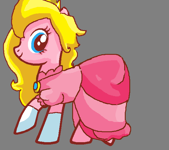 Size: 562x498 | Tagged: artist:captainsnarkyninja, base used, clothes, derpibooru import, dress, ponified, princess peach, safe, solo, super mario bros.