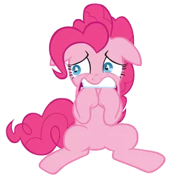 Size: 7000x7300 | Tagged: absurd resolution, artist:tardifice, derpibooru import, floppy ears, pinkie pie, safe, scared, simple background, sitting, solo, transparent background, vector