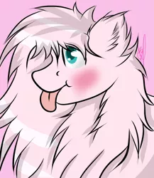 Size: 1280x1477 | Tagged: safe, artist:melobee, derpibooru import, oc, oc:fluffle puff, unofficial characters only, blushing, explicit source, portrait, solo, tongue out
